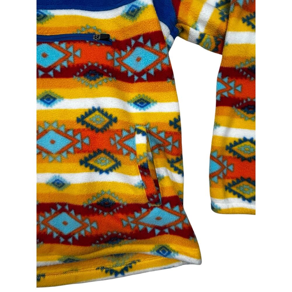 Massive Outdoor XL Aztec Southwestern Fleece Hooded Pullover Blue Multicolor - Picture 9 of 11